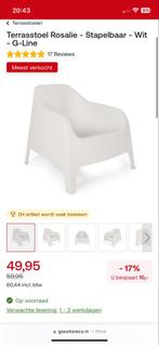 4 Witte Lounge Stoelen - Zo Goed Als Nieuw, Ophalen, Kunststof, Wit, Zo goed als nieuw