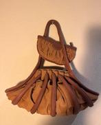 Bylin, design, handmade, leer/suede, uniek, plooien,ringen, Overige merken, Bruin, Ophalen of Verzenden, Zo goed als nieuw