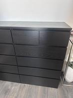 Ikea malm ladekast 6 lades zwart, 5 laden of meer, 100 tot 150 cm, Zo goed als nieuw, 25 tot 50 cm