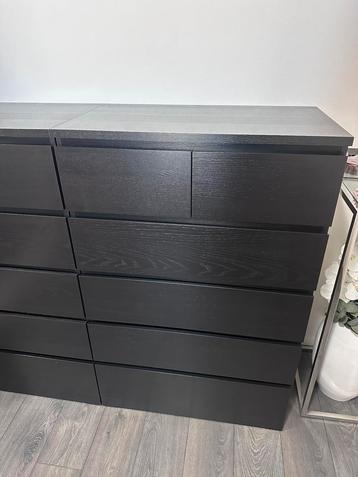 Ikea malm ladekast 6 lades zwart