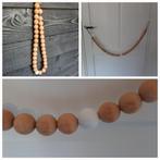 Ketting slinger woonketting houten kralen sisal, Huis en Inrichting, Ophalen of Verzenden, Zo goed als nieuw