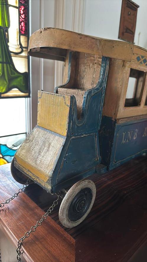 Antieke Houten Speelgoed Autobus Handgemaakt, Antiek en Kunst, Antiek | Speelgoed, Ophalen of Verzenden