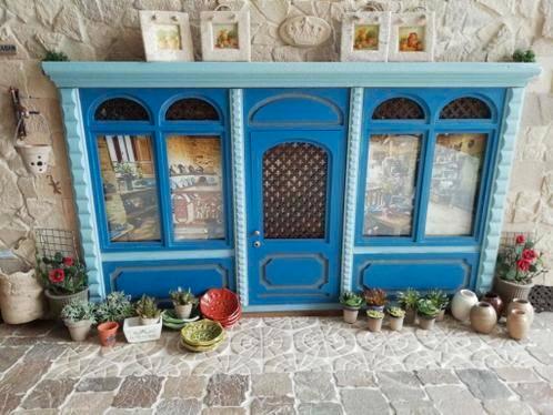 MDF winkelgevel / shopfront naturel 39 x 23 cm DHZ pakket, Verzamelen, Poppenhuizen en Toebehoren, Nieuw, Poppenhuis, Ophalen