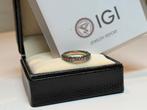 Gouden ring diamant & smaragd totaal 3.30ct met certificaat!, Nieuw, Ophalen of Verzenden, 17 tot 18, Met edelsteen