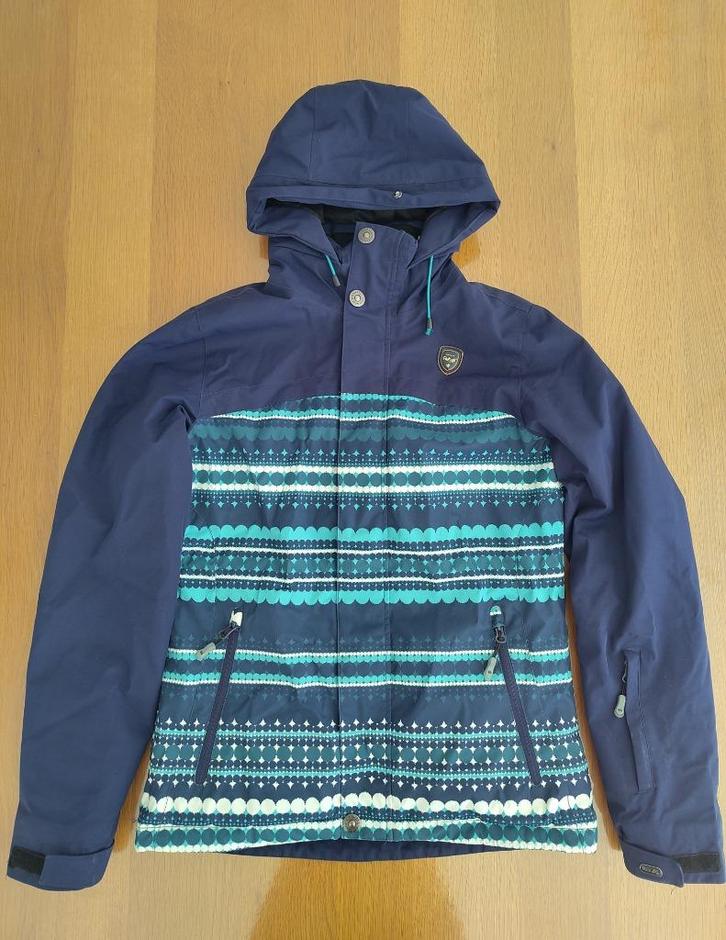 ski jas winterjas Rehall meisje maat 176 blauw-wit-groen, Sport en Fitness, Skiën en Langlaufen, Zo goed als nieuw, Kleding, Skiën