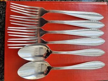 Amefa stainless 4 vorken 2 lepels beschikbaar voor biedingen