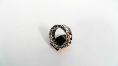 313799-5 Massief Zilveren Buddha to Buddha Chain Ring, Sieraden, Tassen en Uiterlijk, Ringen, Zo goed als nieuw, Dame of Heer