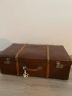 Vintage Bruine Koffer - alleen ophalen in Dordrecht, Gebruikt, 45 tot 55 cm, Slot, Leer