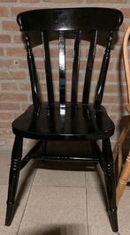 Vintage / Oude houten zwarte stoel / caféstoel, Ophalen, Gebruikt, Zwart, Vintage