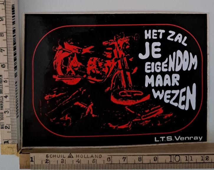 Vintage sticker het zal je bezit maar wezen LTS Venray, Verzamelen, Stickers, Zo goed als nieuw, Ophalen of Verzenden