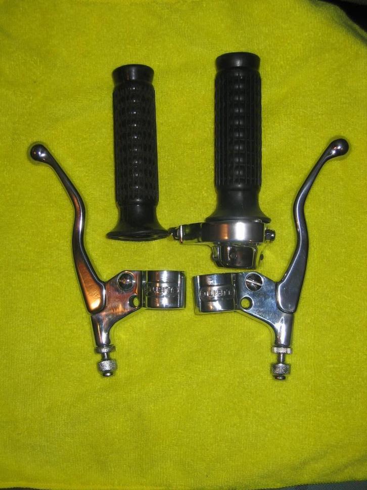 gepolijste set Lusito hendels + Tommaselli speedgas hendel, Fietsen en Brommers, Brommeronderdelen | Zundapp, Zo goed als nieuw