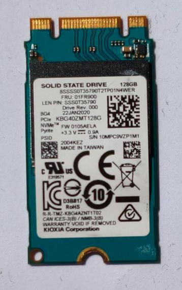Kioxia M.2 2242 NVMe 128GB SSD Refurbished  beschikbaar voor biedingen