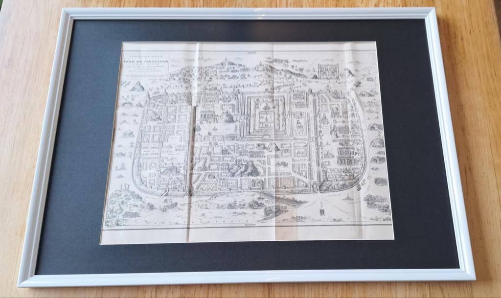 Pater André Dupuis -  Plan de Jérusalem (1840), Antiek en Kunst, Ophalen of Verzenden