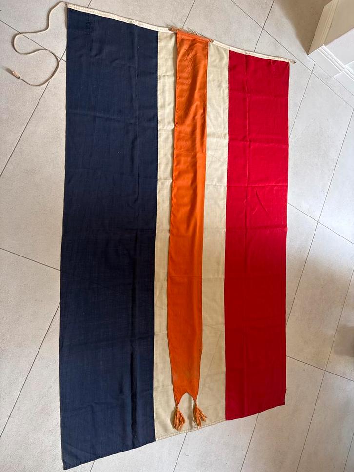 Grote Antieke Nederlandse Vlag met Wimpel, Verzamelen, Dierenverzamelingen, Gebruikt, Overige typen, Overige soorten, Ophalen of Verzenden