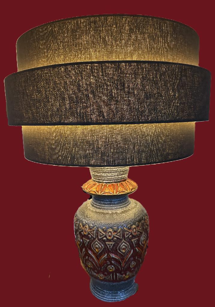 Mid Century West germany keramieken vloerlamp fat lava, Huis en Inrichting, Lampen | Vloerlampen, Zo goed als nieuw, 100 tot 150 cm