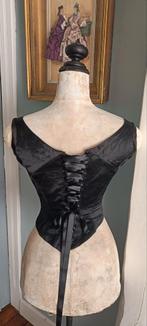 antieke bodice of rijglijfje zwart satijn, Antiek en Kunst, Ophalen of Verzenden