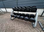 Technogym Dumbells 26kg t/m 42kg + Opbergrek, Sport en Fitness, Fitnessmaterialen, Ophalen, Gebruikt, Dumbbell