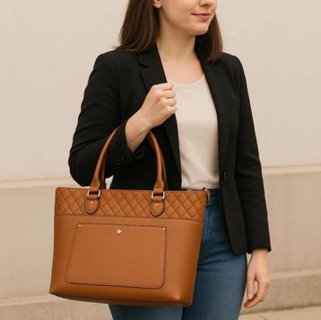Mihella Elegance Tote Bag – Luxe Gewatteerde Damestas –Bruin beschikbaar voor biedingen
