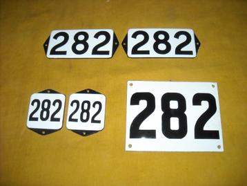 oud emaille huisnummer 282 ook 281 283 284 285 286 287 288 5 beschikbaar voor biedingen