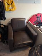Leren stoel/fauteuil bruin, Ophalen, Gebruikt, 75 tot 100 cm, Leer