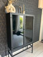 Vitrinekast Genua (zwart,, Huis en Inrichting, Kasten | Buffetkasten, Ophalen of Verzenden, Zo goed als nieuw, 25 tot 50 cm, Glas