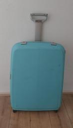 Lichtblauwe koffer, Sieraden, Tassen en Uiterlijk, Koffers, Ophalen, Gebruikt, Hard kunststof, 45 tot 55 cm