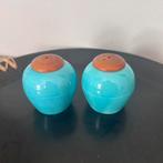 Vintage Zout &Peper Set Sweden–Turquoise Keramiek (Jaren ’60, Ophalen of Verzenden, Huis en Inrichting