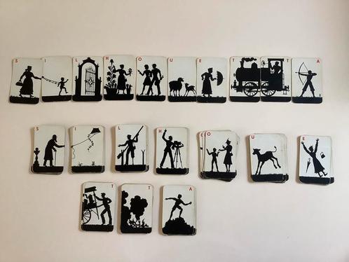 Silhouetta kaartspel uit de jaren ‘40 van de vorige eeuw, Antiek en Kunst, Antiek | Speelgoed, Ophalen of Verzenden