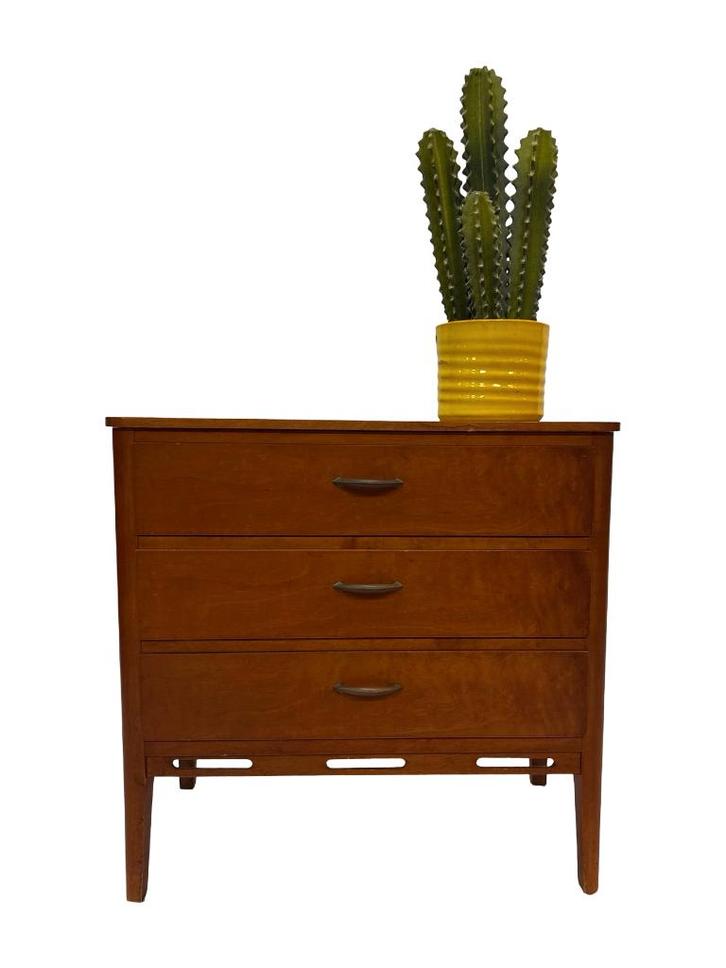 Vintage Ladekast Kastje Jaren 60 Eiken Design, Huis en Inrichting, Kasten | Ladekasten, Gebruikt, Minder dan 100 cm, 50 tot 100 cm