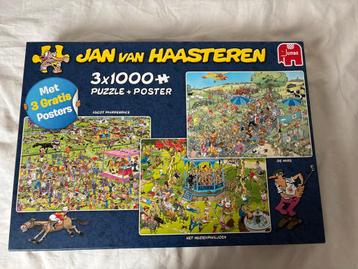 Jan van Haasteren 3x1000 Puzzel + Poster beschikbaar voor biedingen