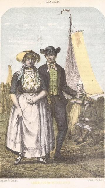 Zeeland Landlieden in Zeeland Litho door C.W. Mieling 1857 beschikbaar voor biedingen
