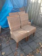 Rieten stoelen set van 4, Huis en Inrichting, Stoelen, Riet of Rotan, Gebruikt, Ophalen of Verzenden, Landelijk