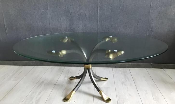 Salontafel Glas Manfred Bredohl Jr. 70, Huis en Inrichting, Tafels | Salontafels, Zo goed als nieuw, Minder dan 50 cm, 50 tot 100 cm