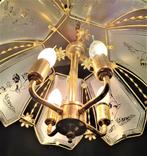 vintage hanglamp in Hollywood Regency stijl) Hollands design, Huis en Inrichting, Lampen | Hanglampen, Ophalen, Gebruikt, Glas