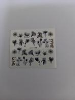 Velletje nagel water decals stickers jel-108 bloem zwart gri, Verzenden, Zwart, Nieuw, Handen en Nagels