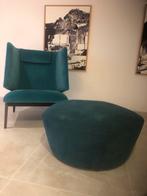 Mooie fauteuil met poef - €200, Ophalen, Gebruikt, Stof, 75 tot 100 cm