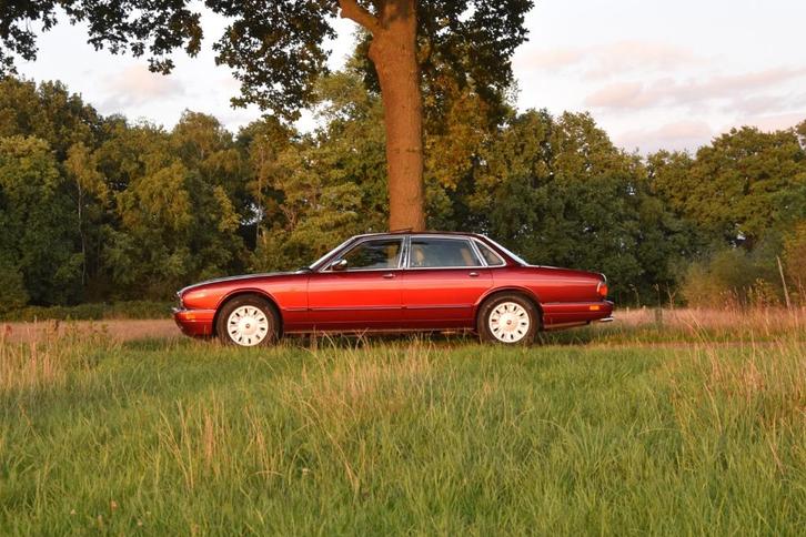 Daimler Six 4.0 SWB – Carnival Red – 49.940km – Y1995, Auto's, Overige Auto's, Bedrijf, Benzine, Sedan, Automaat, Rood, Beige
