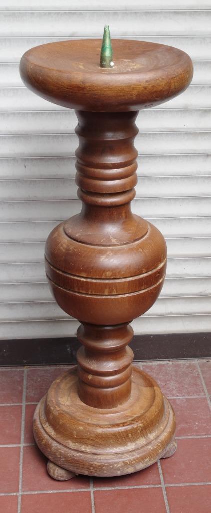 kandelaar, Huis en Inrichting, Woonaccessoires | Kandelaars en Kaarsen, Zo goed als nieuw, Kandelaar, 75 cm of meer, Hout, Bruin
