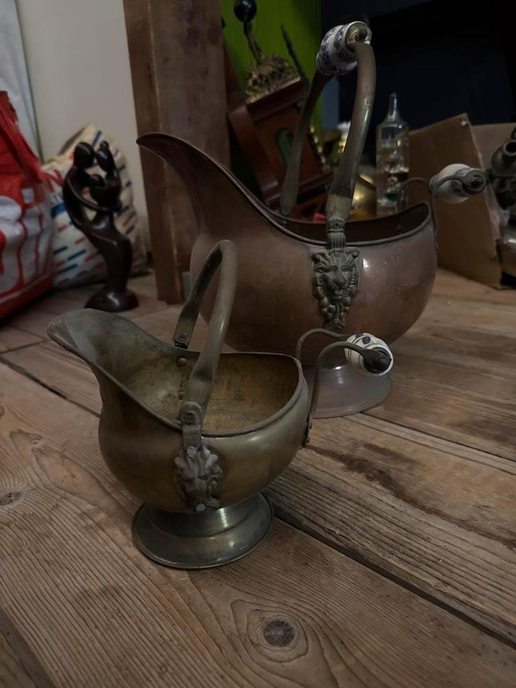 Antieke Brons/Koperen Kolenkit Set, Antiek en Kunst, Antiek | Koper en Brons, Brons, Ophalen of Verzenden