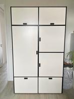 Stoere, stevige zwart-witte kledingkast - Odda, Ophalen, Gebruikt, 100 tot 150 cm, Met lade(s)