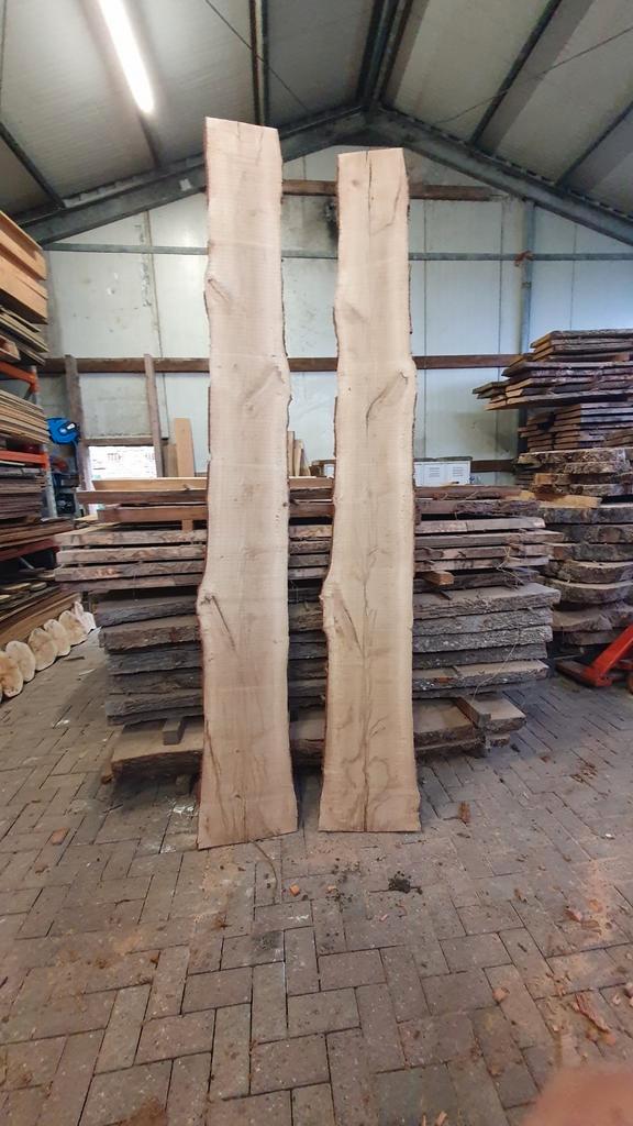 Eiken schaaldelen boomstamplank robuust vensterbank, Tuin en Terras, Palen, Balken en Planken, Zo goed als nieuw, Balken, 250 cm of meer