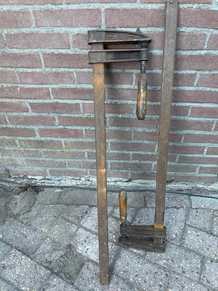 2 Oude Lijmtangen 90cm - Werkend!, Doe-het-zelf en Verbouw, Gereedschap | Handgereedschap, Gebruikt, Ophalen