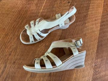 WOLKY sandalen sleehak damesschoenen leer beige 39 ZGAN beschikbaar voor biedingen