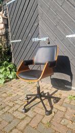 Bureaustoel Warren Office chair, walnoot hout zwart leer, Huis en Inrichting, Bureaustoelen, Ophalen, Nieuw, Zwart