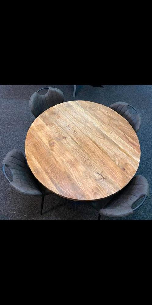 Setprijs! Mangohout eettafel en salontafel Rond/Ovaal, Huis en Inrichting, Complete eetkamers, Nieuw, Ophalen
