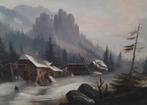 oud winters berglandschap, Antiek en Kunst, Ophalen of Verzenden