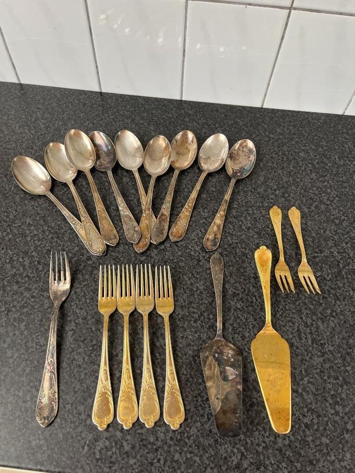 Diverse Solingen 18/10 , 23/24 karat hartvergoldet bestek, Antiek en Kunst, Antiek | Bestek, Ophalen of Verzenden