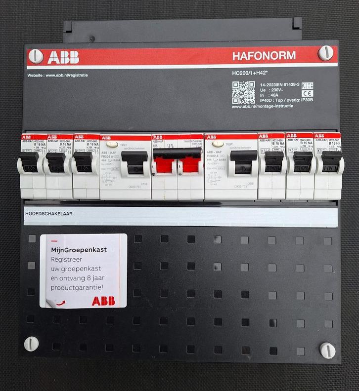 ABB Hafonorm 6groep 1fase groepenkast meterkast stoppenkast, Doe-het-zelf en Verbouw, Elektra en Kabels, Gebruikt, Overige typen