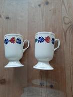 BOERENBONT BOCH - 2 MOKKEN OP VOET - DIA7 CM - HG 12 CM, Huis en Inrichting, Ophalen of Verzenden, Zo goed als nieuw, Kop(pen) en/of Schotel(s)