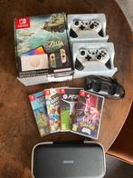 Zgan Nintendo Switch Zelda TOTK met extra, Switch OLED, Met games, Ophalen of Verzenden, Zo goed als nieuw